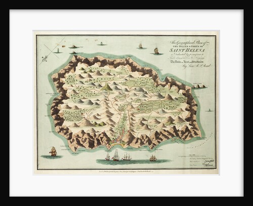 This geographical plan of the Island of Saint Helena is dedicated by permission to Field Marshal His Royal Highness the Duke of Kent and Strathearn by R.M. P. Read