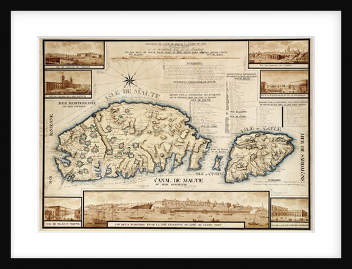 French chart of Malta, circa 1798 by unknown