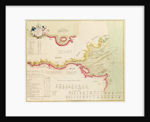 Chart of the River Thames from London to the Nore, Margate and the Downs, North, Middle and South Channels, from a survey taken in 1789 and 90 by Richard Stanier