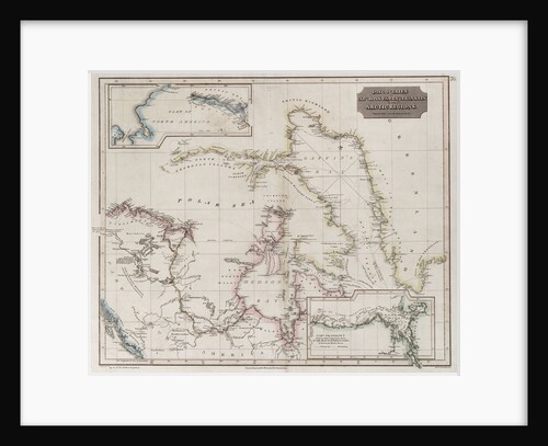 Chart showing discoveries of Ross, Parry and Franklin in the Arctic during 1818-1827 by Thomson