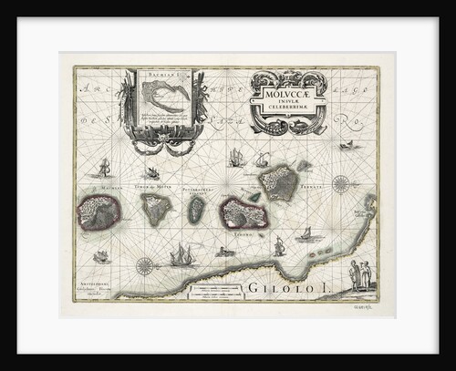 Chart of the Moluccas, Indonesia by Willem Blaeu