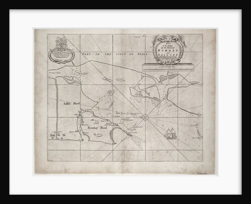 Map of Bombay and Sallset by Samuel Thornton, Hydrographer to the East India Company, first published circa 1685 by Samuel Thornton