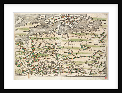 Map of central and northern Europe, 1493 by Hieronymus Munzer