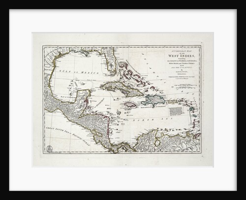 A complete map of the West Indies containing the coasts of Florida, Louisiana, New Spain and Terra Firma with all the islands by Samuel Dunn