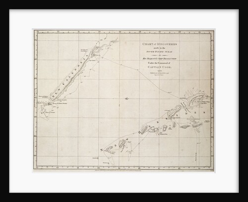 Chart of discoveries made in the South Pacific Ocean in his majesty's ship 'Resolution' under the command of Captain Cook by James Cook