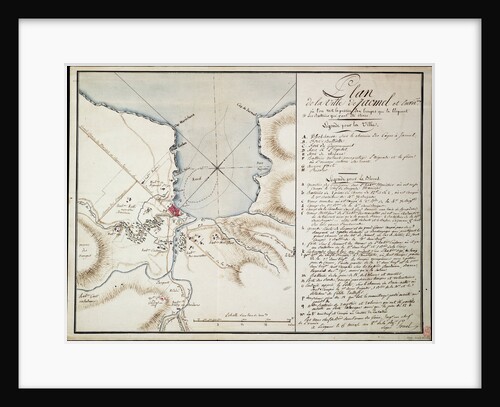 Vicinity of Jacmel, used to indicate lines and positions occupied during the blockade and the batteries established in order to build the besieged defences. by Sorrel