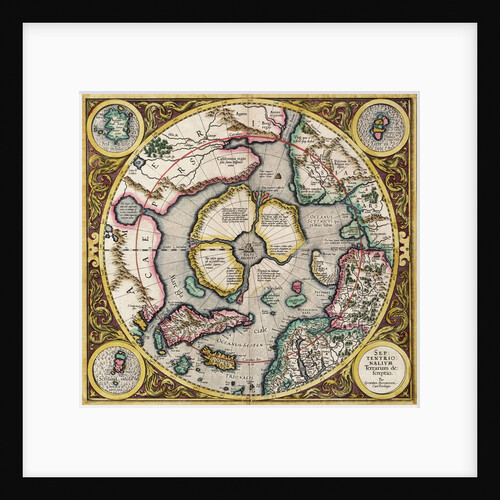 Polar projection 'Septentrionalium terrarum' by Mercator by Gerard Mercator