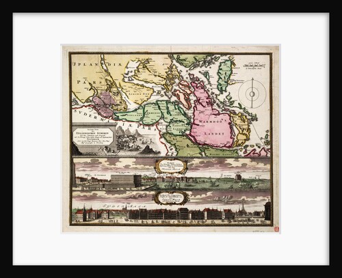 Chart of the Baltic Sea with views of Stockholm by J.B. Homann
