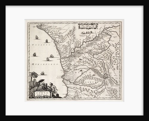 Chart of Congo and Angola, Africa by John Ogilby