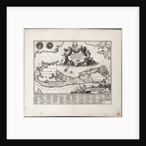 Mappa Aestivarum Insularum, alias Barmudas dictarum. Single sheet, engraving. by Unknown