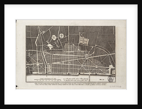 Plan of the City of London after the Great Fire of 1666 by Christopher Wren