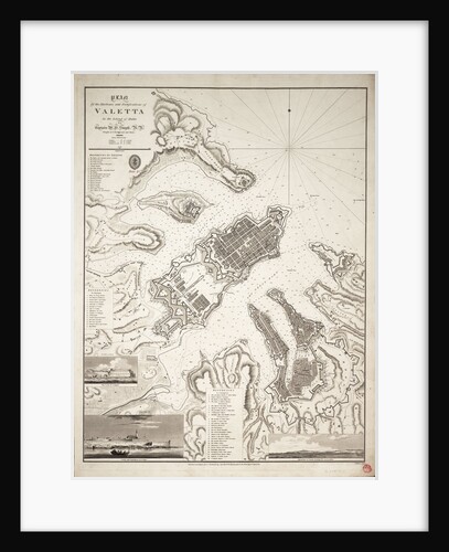 Plan of the harbours and fortifications of Valetta in the island of Malta by W.H. Smyth
