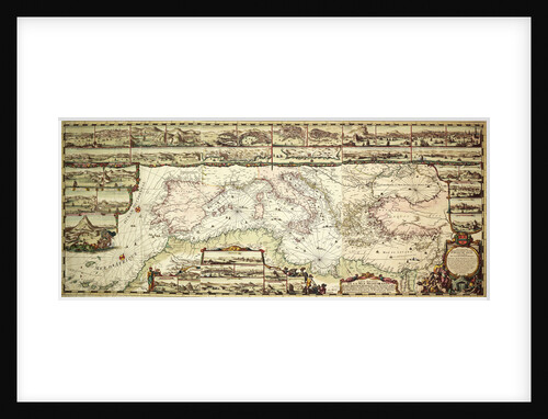 Chart of the Mediterranean, 1694 by Romain de Hooge