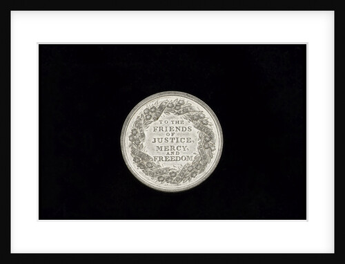 Commemorative medal (reverse): Slavery abolished by Great Britain, 1834 by Thomas Halliday