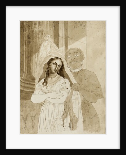 Eunuch presenting slave girl by unknown