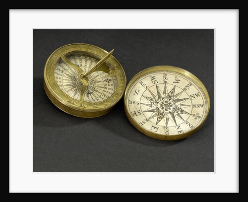 Compass dial, with lid by unknown
