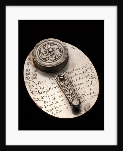 Butterfield dial for latitudes 40-57 North, reverse by Cremstorff