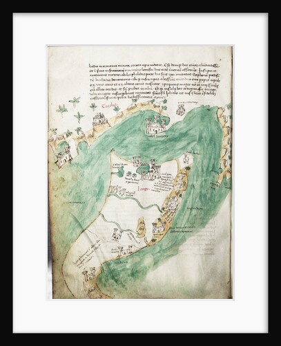 Chart of Kos and Bodrum by Cristoforo Buondelmonti