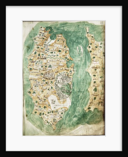 A chart of Khios and adjacent mainland by Cristoforo Buondelmonti