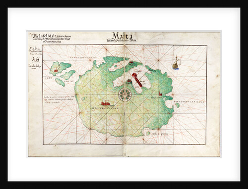 Map of Malta by Battista Agnese