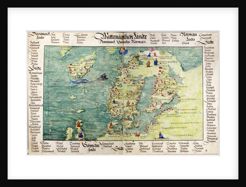 Map of Scandinavia, 1554 by Battista Agnese