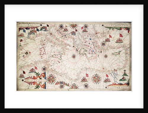 Chart of the Mediterranean circa 1640 by Joan Oliva