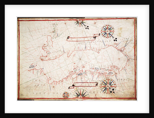 Adriatic chart, circa 1620 by unknown