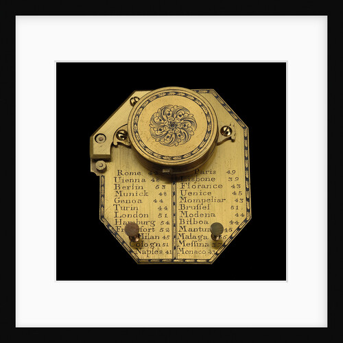 Inclining dial for latitudes 0-60 north, reverse by Edmund Culpeper