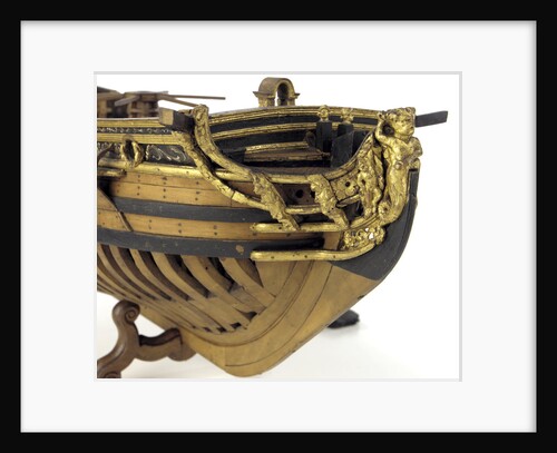 Full hull model, yacht, figurehead by Unknown