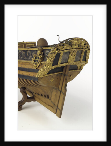 Full hull model, yacht, stern detail by Unknown