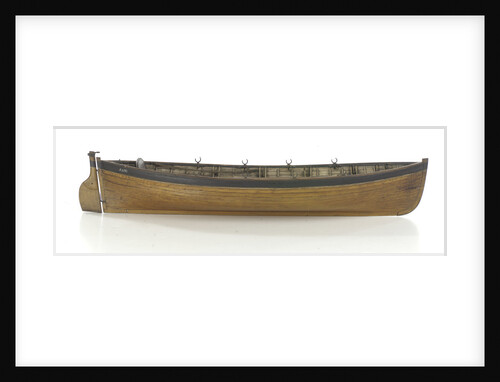 Full hull model, 8-oared whaleboat, starboard broadside by unknown