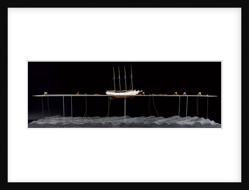 'Argus', starboard broadside, scenic model by Kenneth Britten