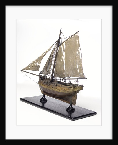 Full hull model, cutter type yacht, port stern quarter by unknown