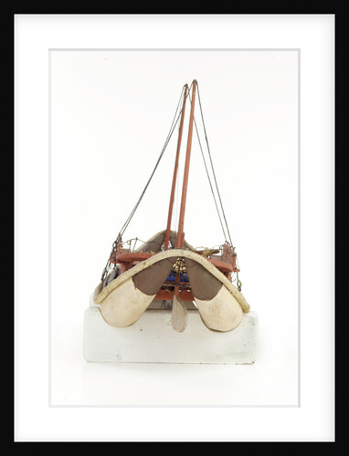 Full hull model representing 'Noddea' and 'Refuge', dead astern by unknown