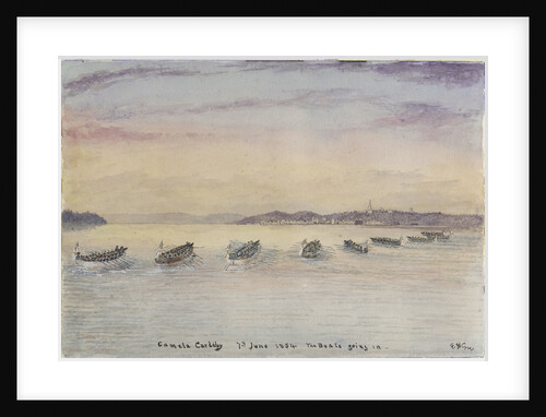 Gamla Carleby, June 7th 1854. The boats going in. by Dr Edward Hodges Cree