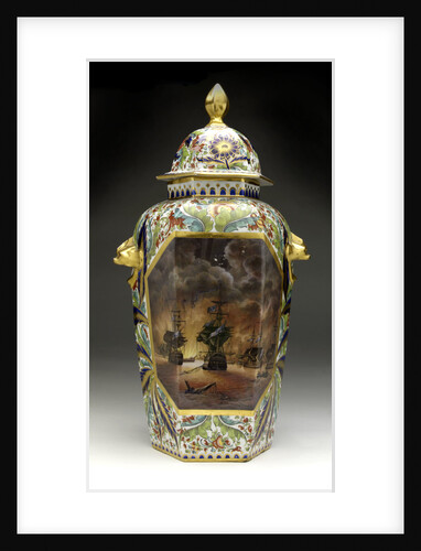 Large hexagonal vase by Chamberlains & Co.
