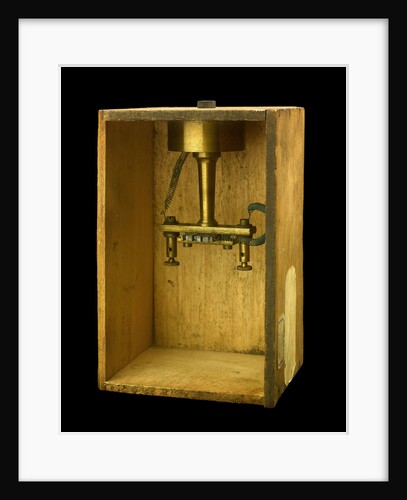Wooden box with electrical brass inside by unknown
