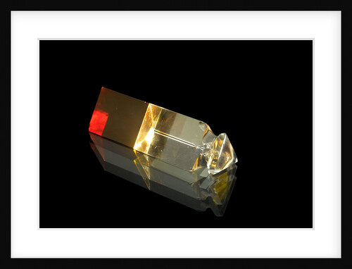 Unfinished prism, described as 'knife and fork rest' type by unknown