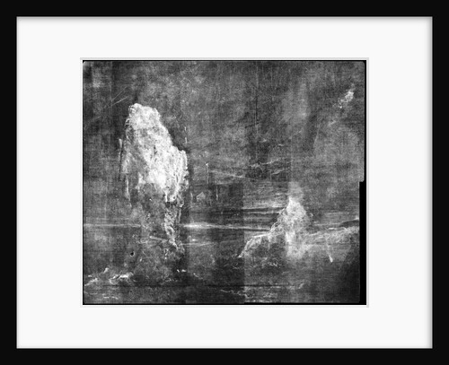 X-ray detail showing under-painting of icebergs in BHC2370 'View in Pickersgill Harbour, Dusky Bay, New Zealand' by William Hodges by William Hodges