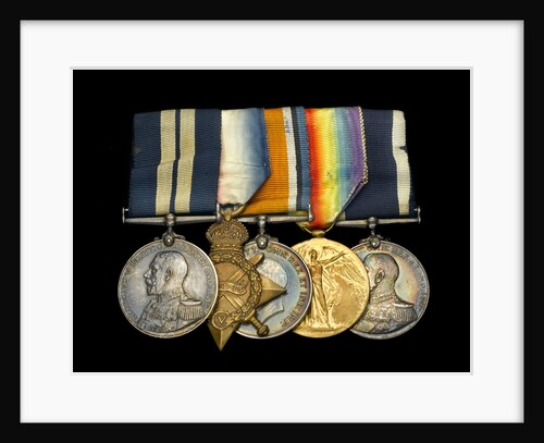 Medals awarded to Able Seaman Hubert Samuel Bevis DSM (obverse, l to r, MED1303-1307) by B. Mackennal