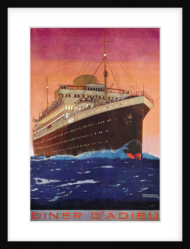 Front cover of menu 'Dinner A'dieu' by Kenneth D. Shoesmith