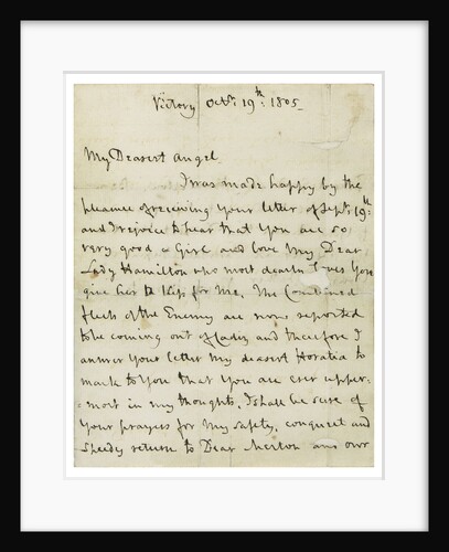 Last letter from Nelson to Horatia, page one by Horatio Nelson