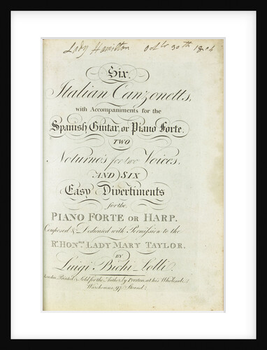 Emma's Songbook, 'Six Italian Canzonetts' by Unknown