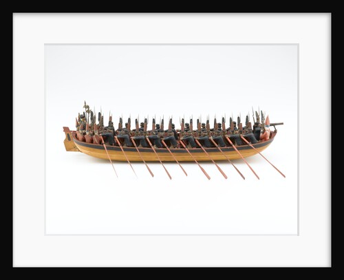Georgian full hull model of a troopboat, starboard view, broadside by unknown