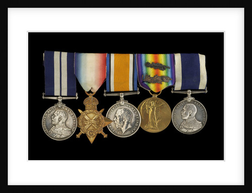 Medals awarded to Chief Petty Officer A. G. Clarke DSM (obverse, l to r, MED1095-1104) by B. Mackennal