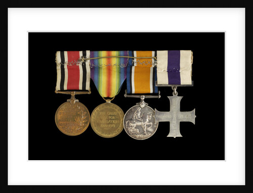 Medals awarded to Sub-Lieutenant Albert E. Dossett MC RNVR (reverse, r to l, MED1500-1503) by unknown