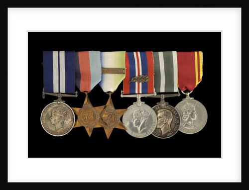 Medals awarded to W. T. Elmslie DSM RNR (obverse, l to r, MED1643-1648) by P. Metcalfe