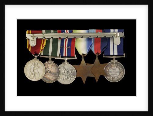 Medals awarded to W. T. Elmslie DSM RNR (reverse, l to r, MED1643-1648) by P. Metcalfe