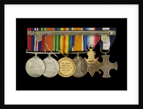 Medals awarded to Lt Cdr Basil N. Downie DSC RN (reverse, r to l, MED1825-1830) by Garrard & Co.