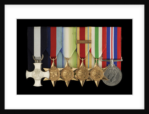 Medals awarded to Sub Lieutenant R. T. C. Worsley DSC (obverse, l to r, ZBA3029-3034) by unknown